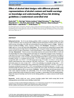 Effect of alcohol label designs with different pictorial representations